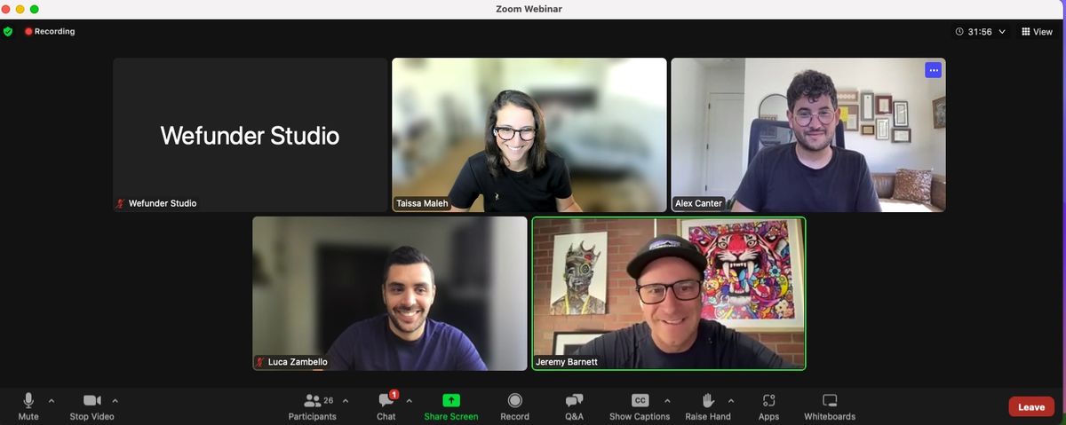 Taissa Maleh on a Wefunder Studio webinar